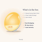 What's in the box: clock, power cable and manual