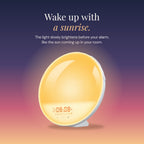 Wake up with a sunrise: the light slowly brightens before your alarm
